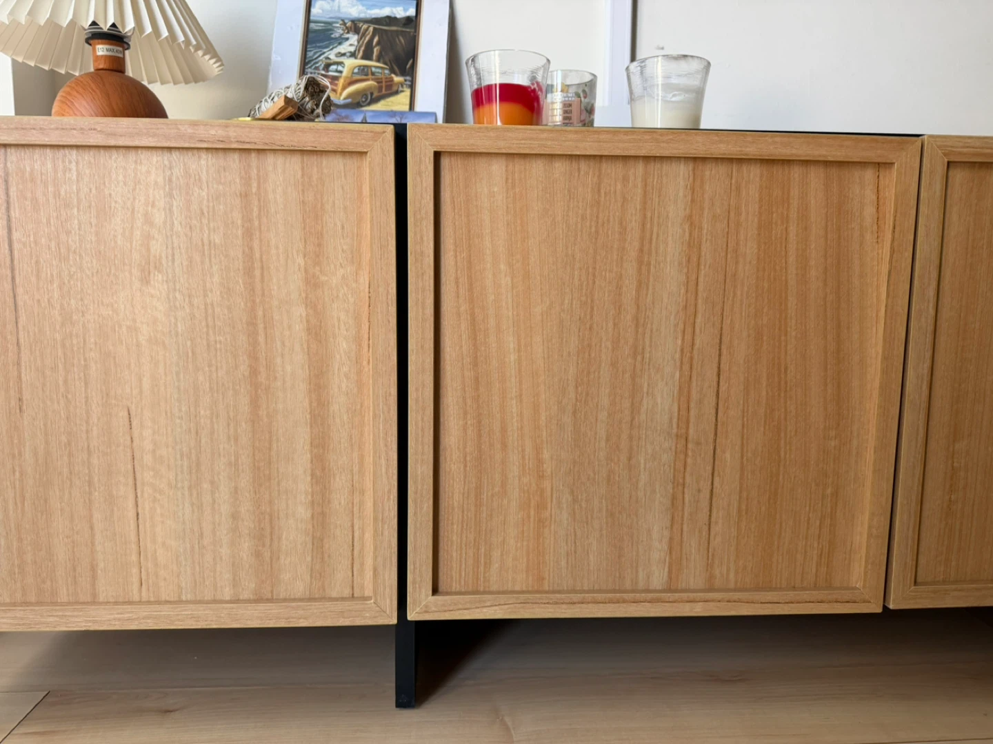 Oak - with Storage Cabinets tv unit media console - photo 2