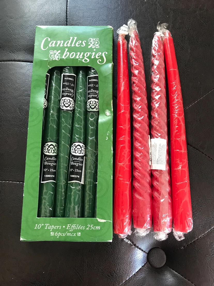 Taper Candles - Red & Burgundy Twists (2-Pack)
