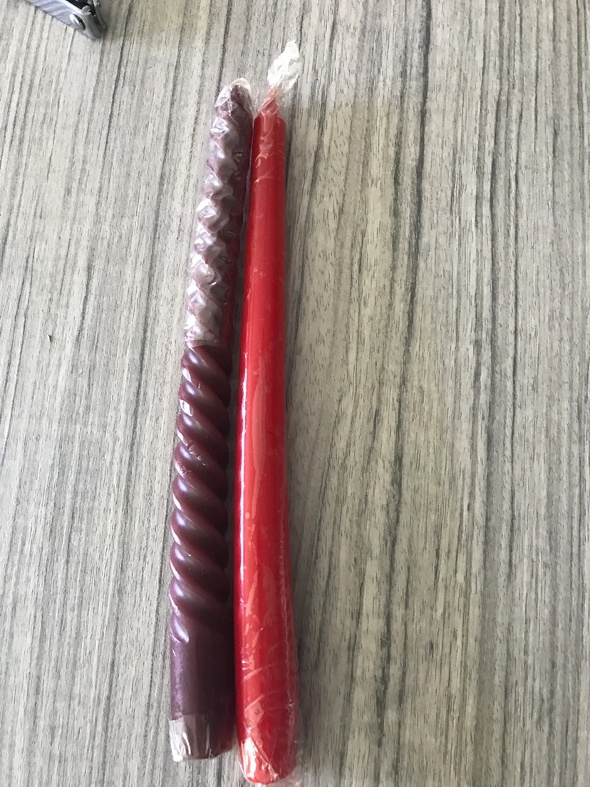 Taper Candles - Red & Burgundy Twists (2-Pack) - photo 2