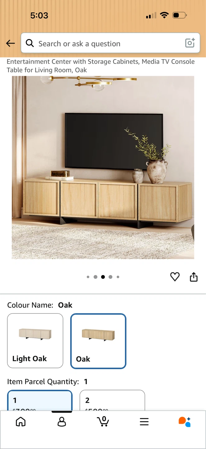 Oak - with Storage Cabinets tv unit media console - photo 5