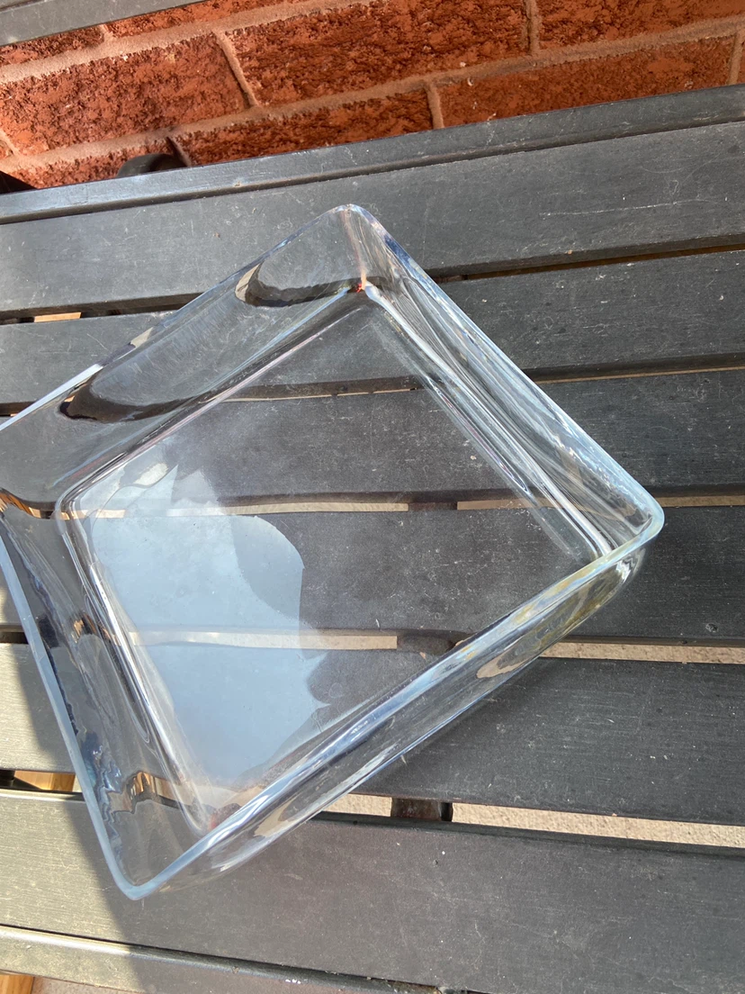 Set of 3Clear Glass Square vases