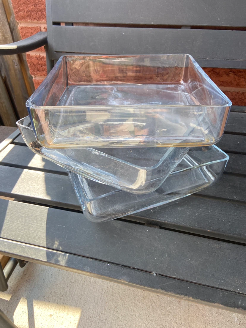 Set of 3Clear Glass Square vases - photo 2