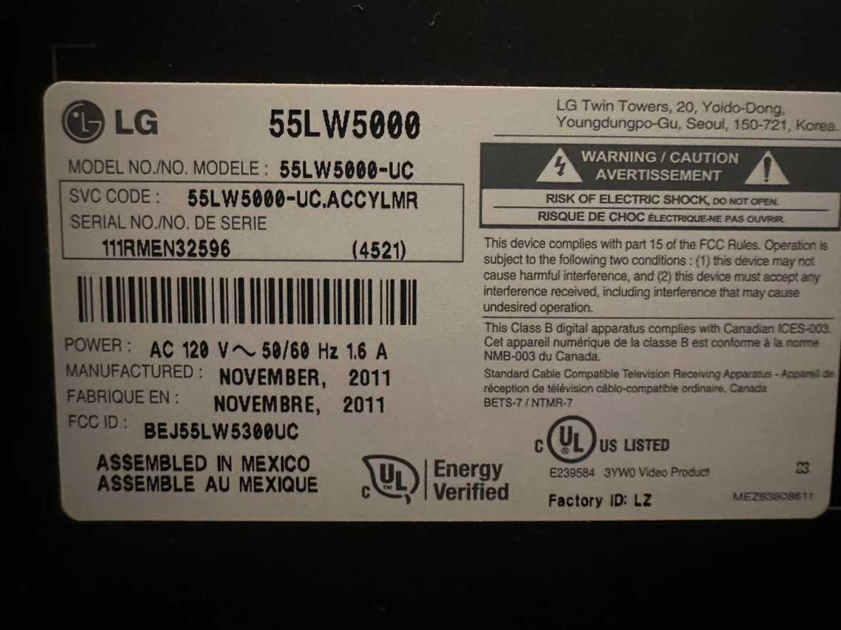 LG 55LW5000-UC 55" LED TV - photo 2