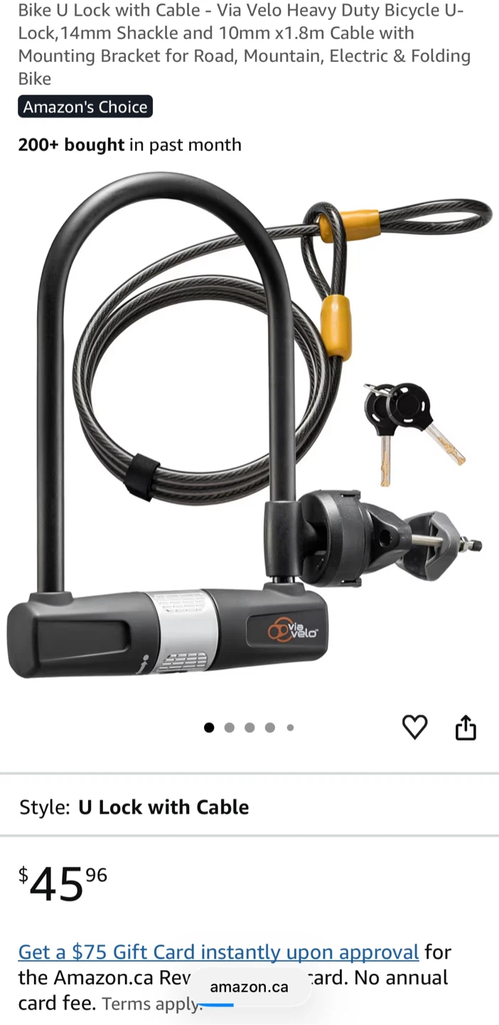 Bike U-Lock with Cable - photo 4