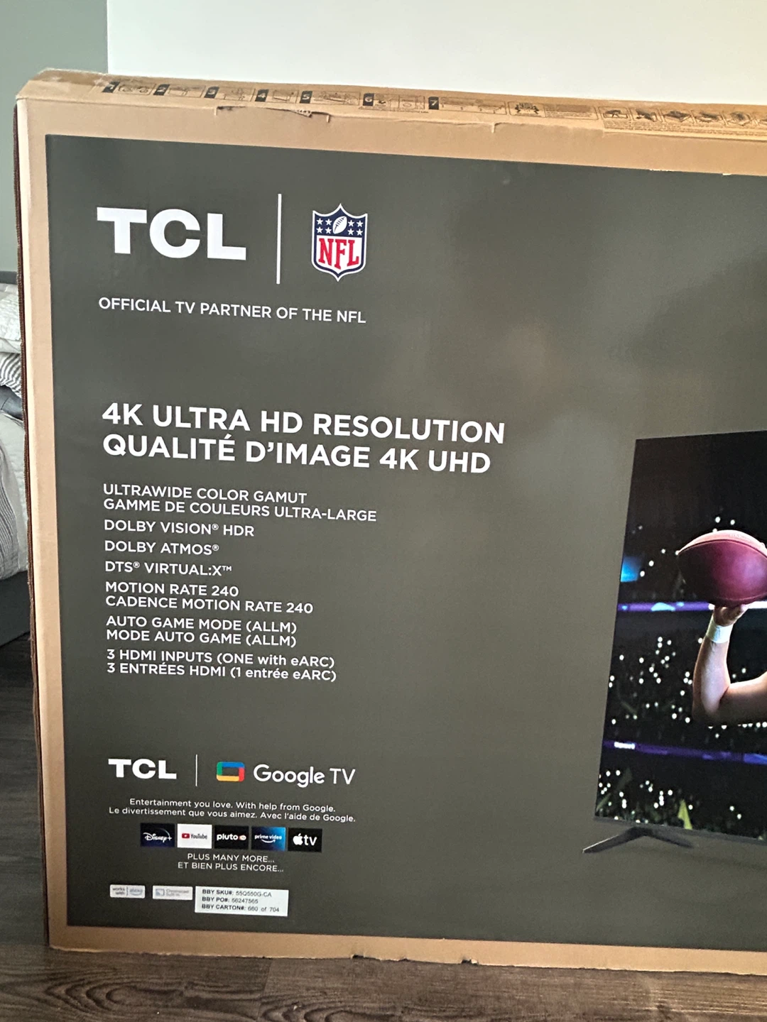 TCL  55” QLED Google TV