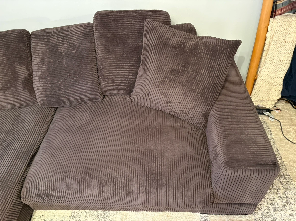 Chocolate brown chaise couch (reversible) - photo 4