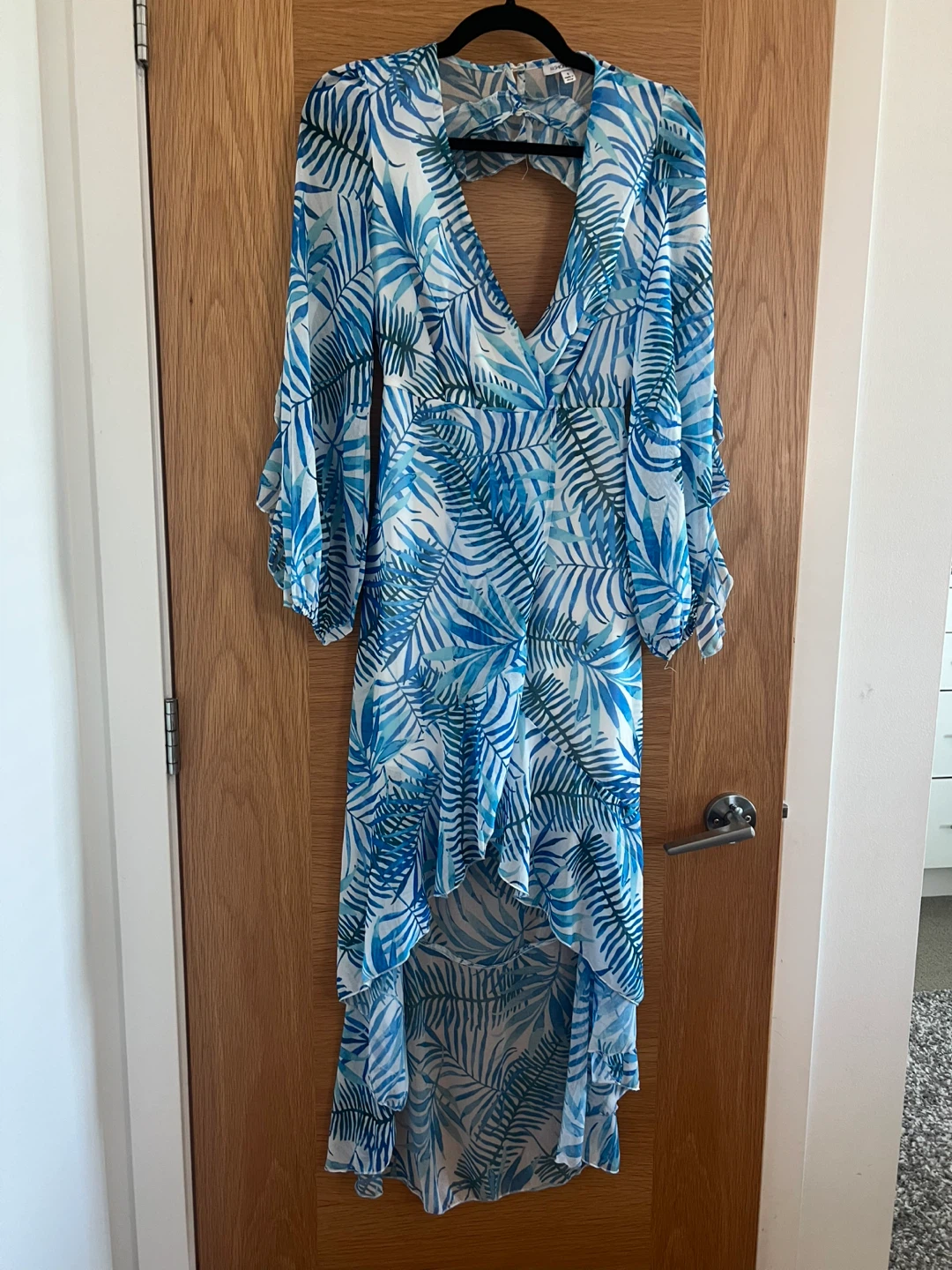 Blue Leaf Print Maxi Dress - photo 2