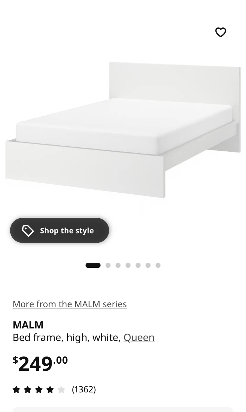 IKEA MALM Queen Bed Frame - White
