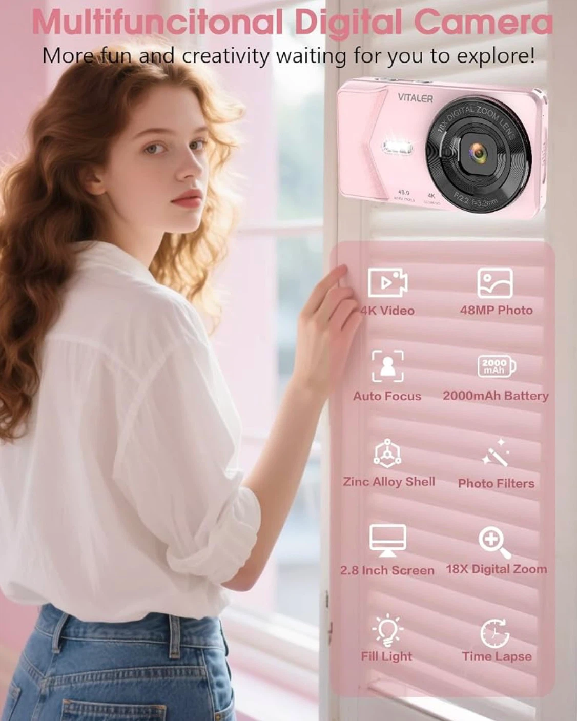Pink Digital Camera - photo 4