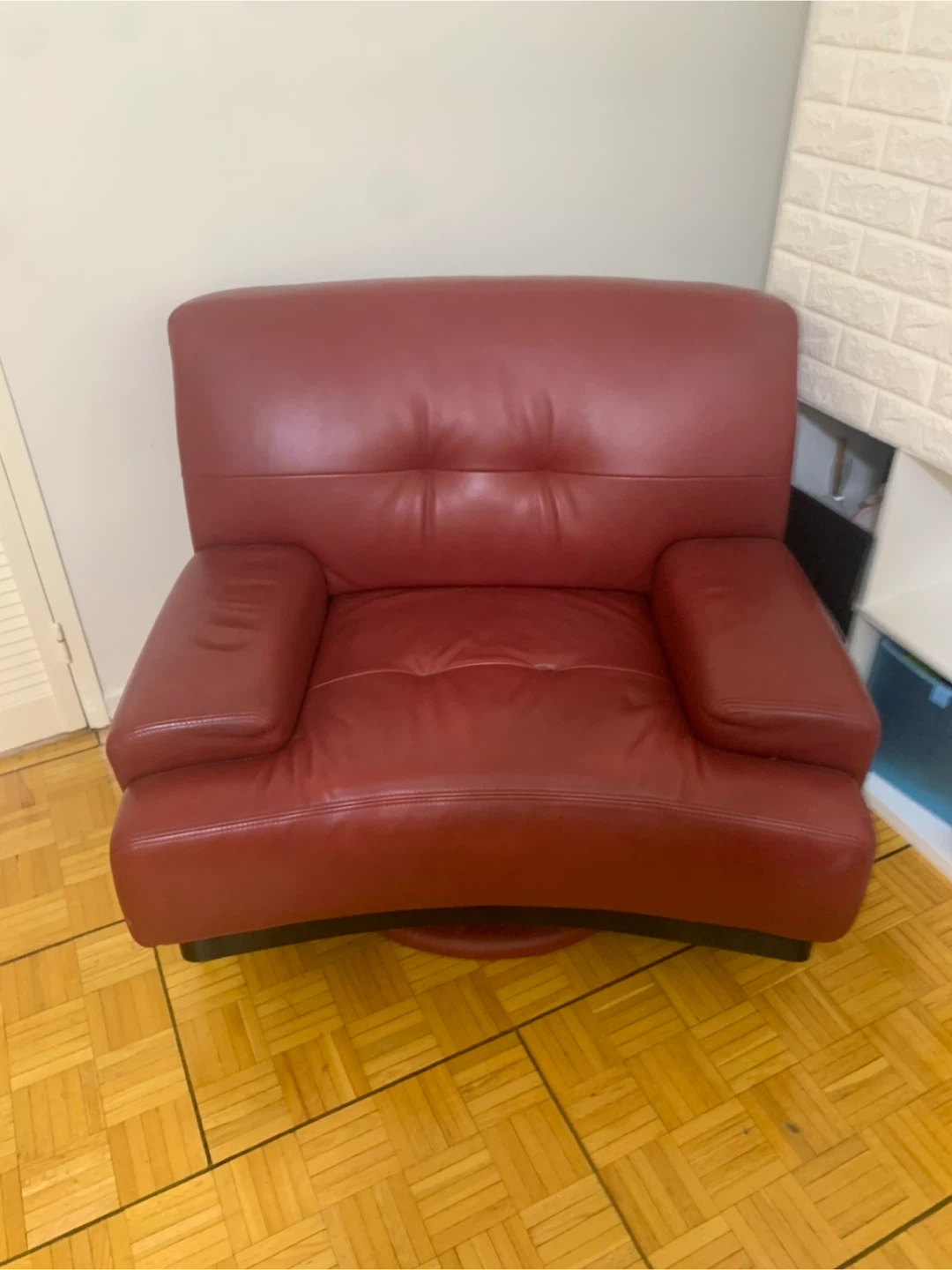 Red Leather Accent Chair
