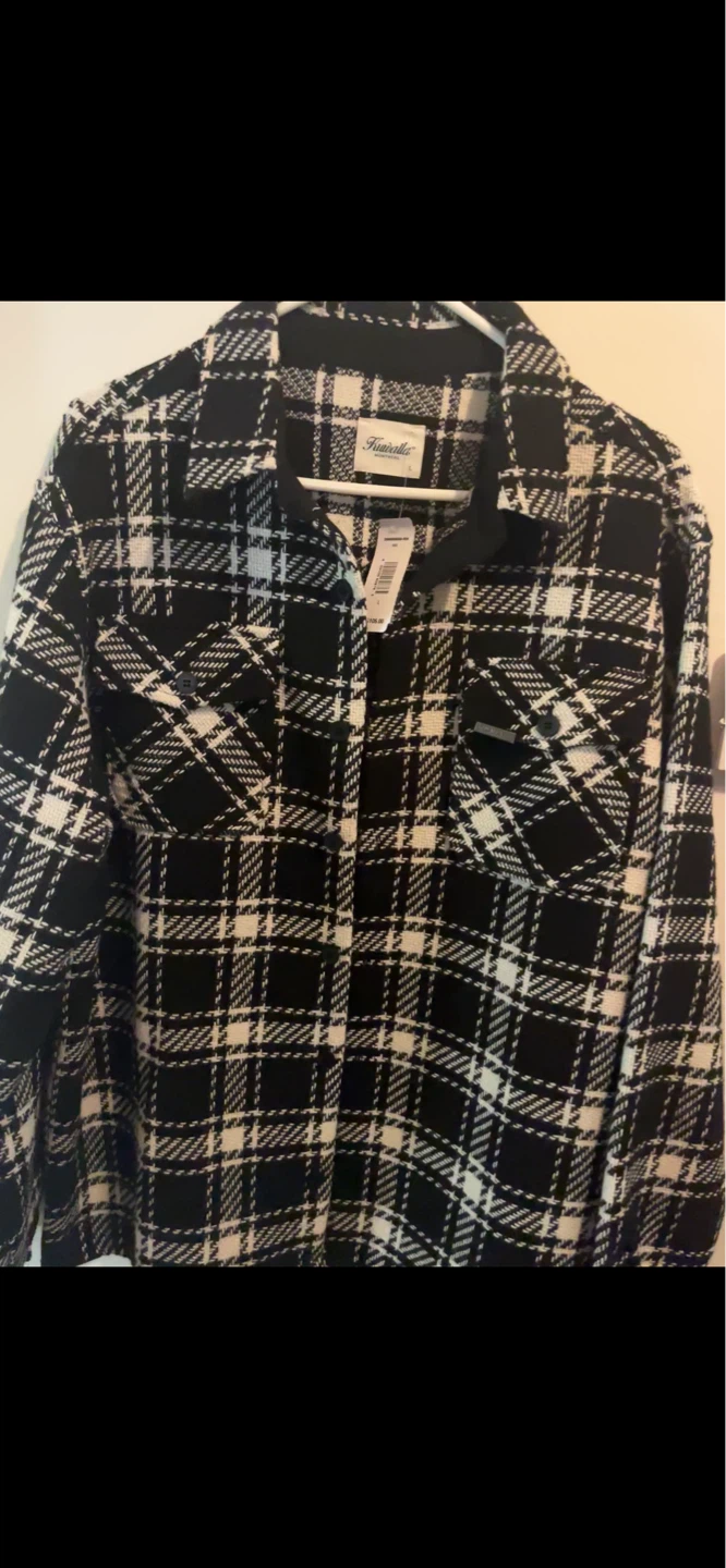 Kuwalla Montreal Plaid Shirt Jacket - Black/White - Size L