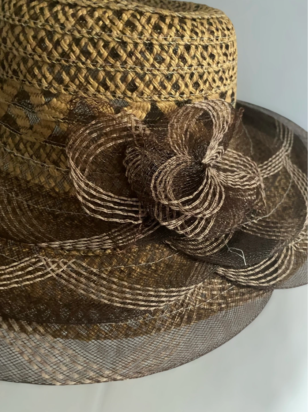Women's Straw Sun Hat with Veil - photo 5