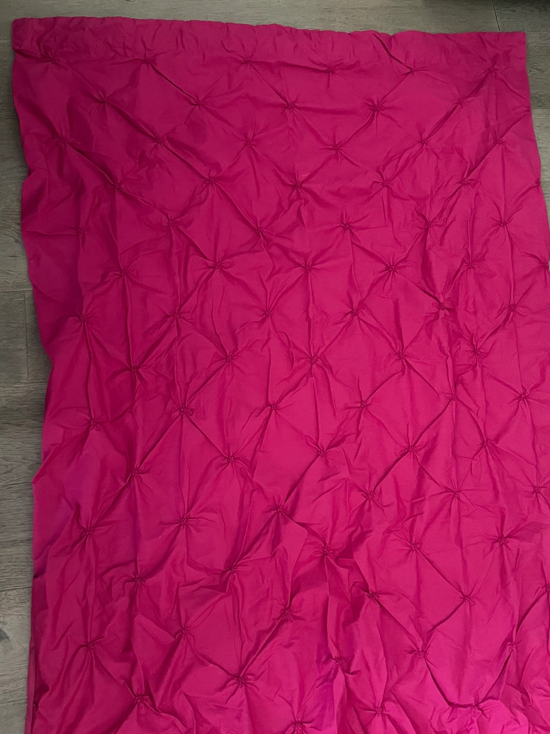 Bright Pink Tufted Curtains - 2 Panels