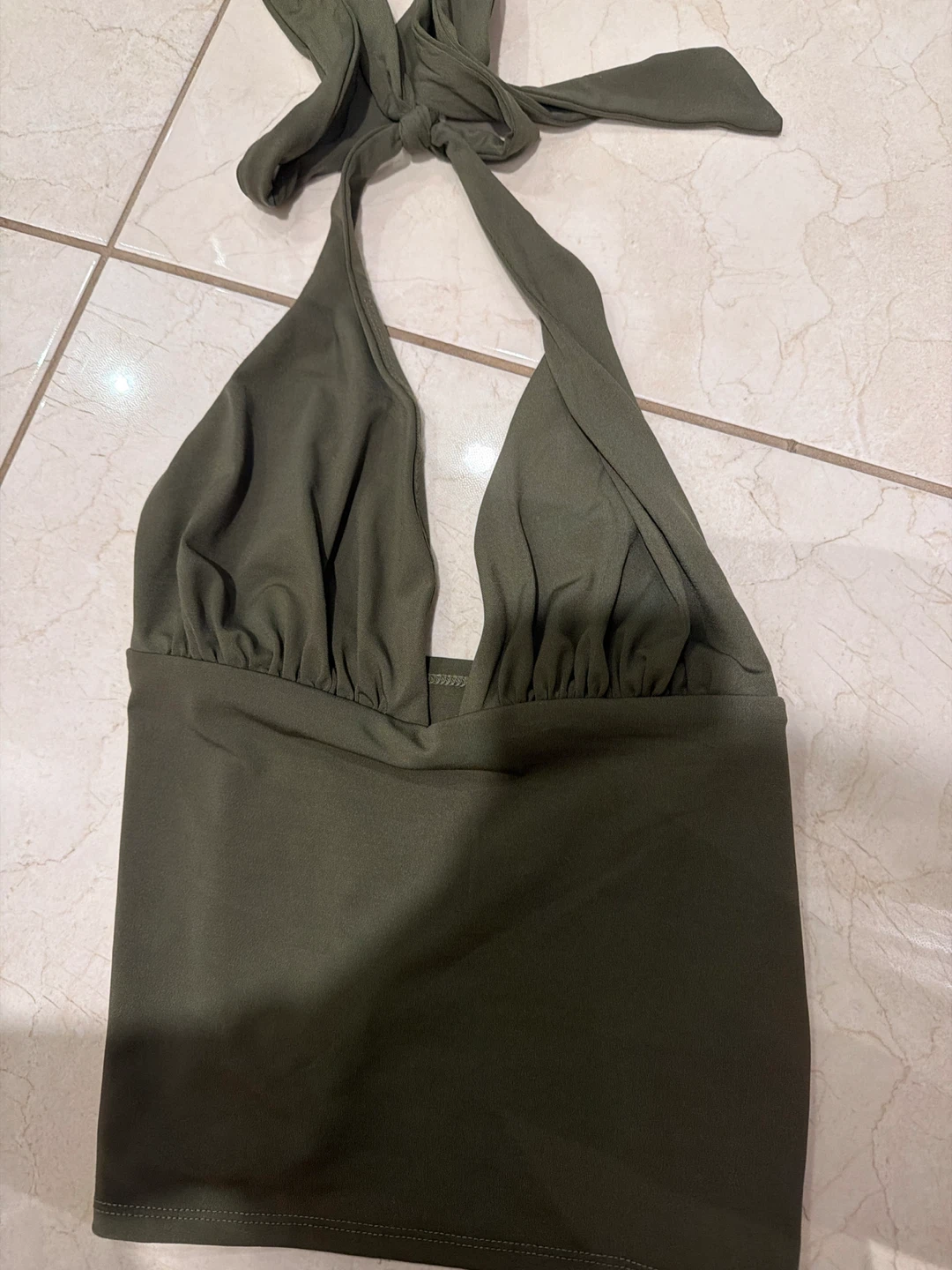 Olive Green Halter Top( GARAGE)