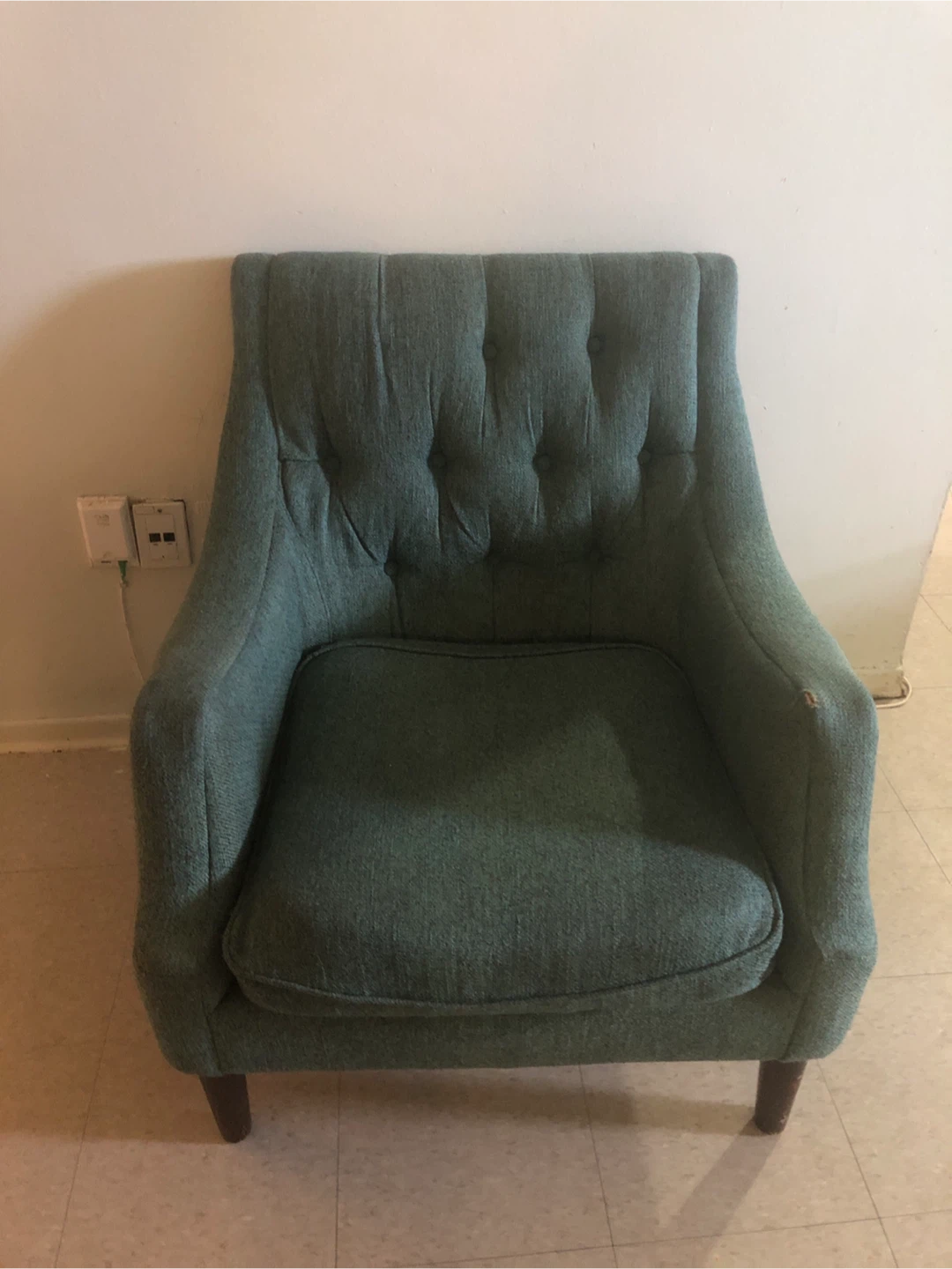 2 green armchairs