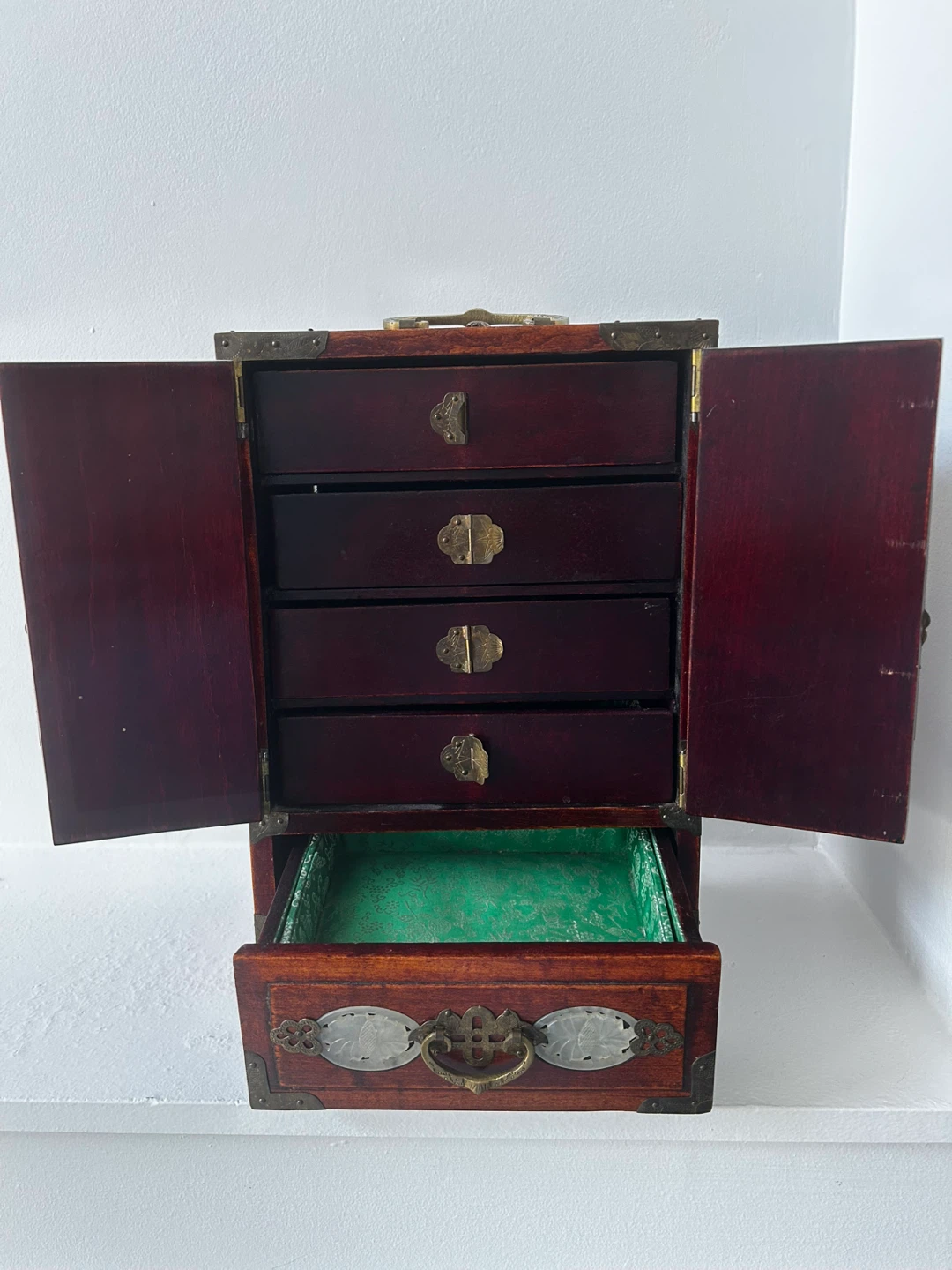 Wooden Jewelry Box with Jade Inlay - photo 4