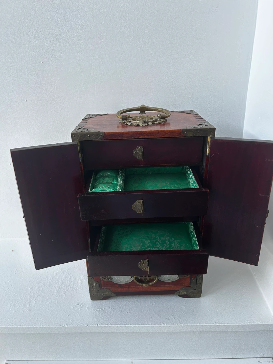 Wooden Jewelry Box with Jade Inlay - photo 5