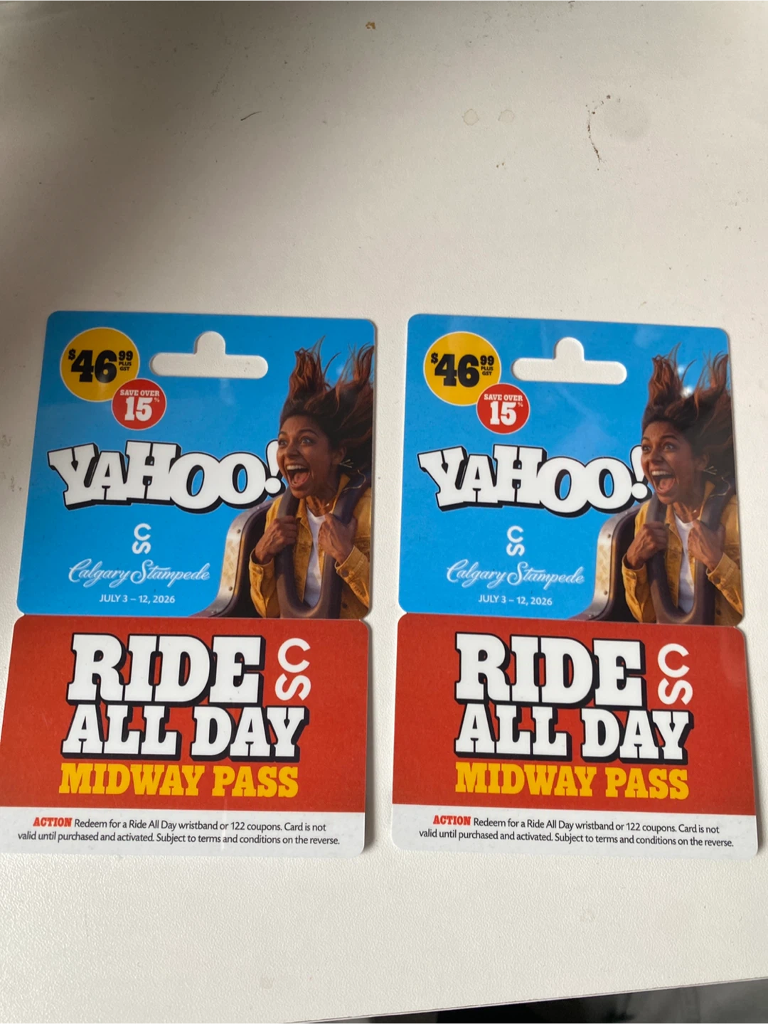 2 Calgary Stampede Ride All Day Midway Passes