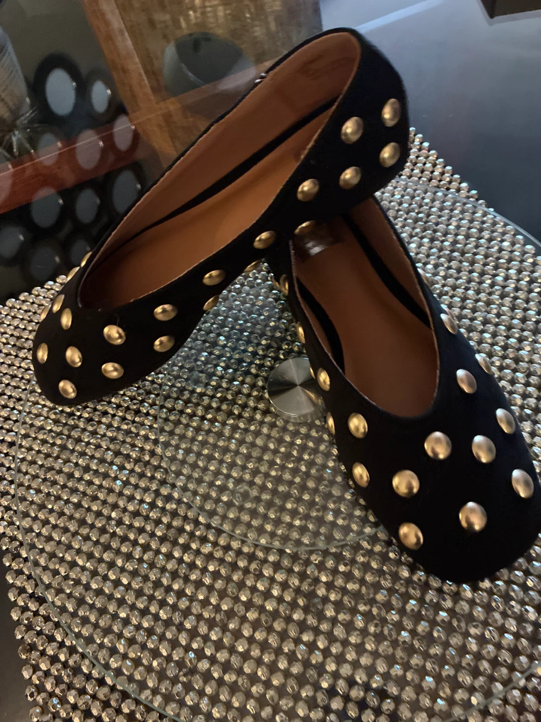 Dolce Vita Black Studded Ballet Flats Size 8