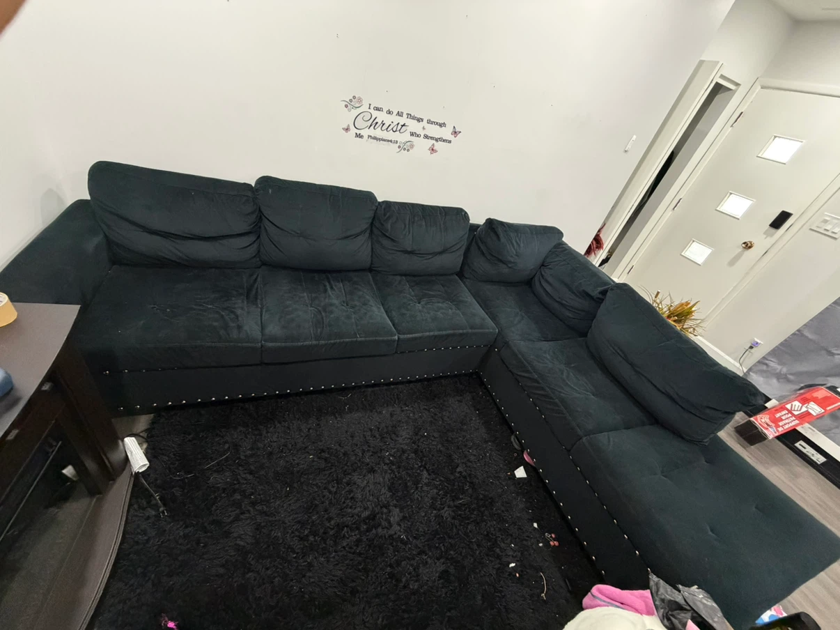 Black Sectional Sofa with Storage - photo 2