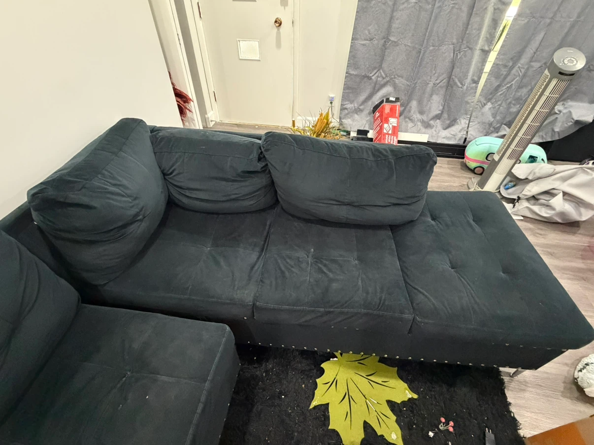 Black Sectional Sofa with Storage - photo 3