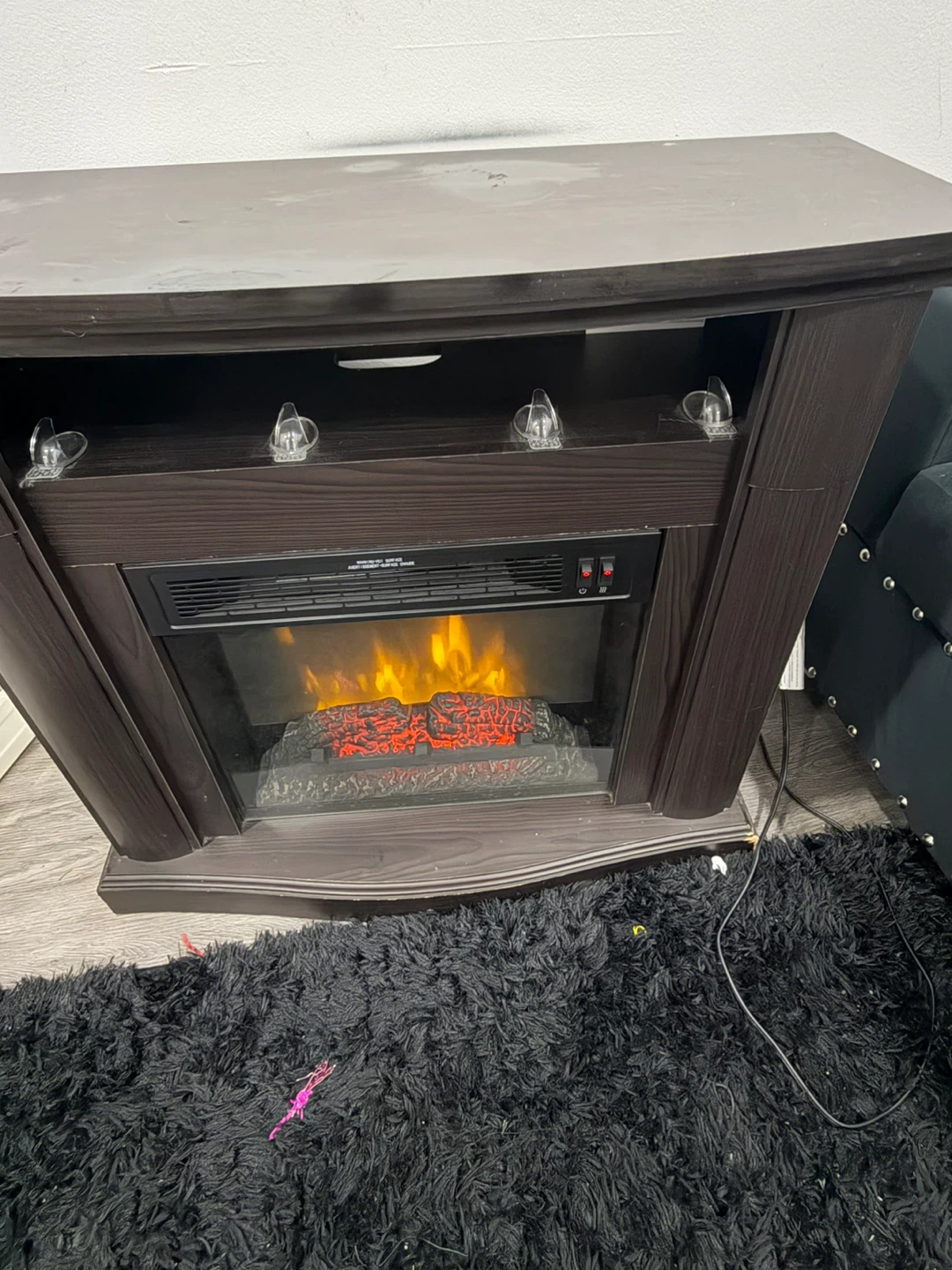 Dark Wood Electric Fireplace