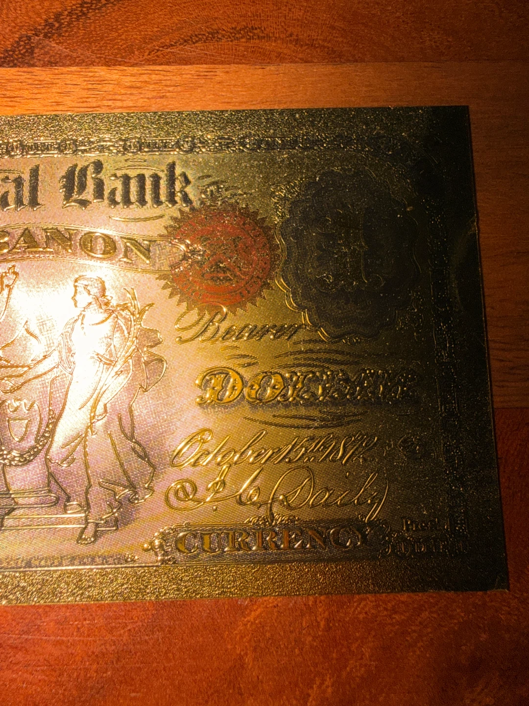 First National Bank Lebanon 1 Dollar Gold Foil Note - photo 4