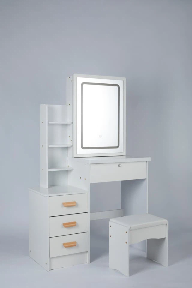 Brand New Vanity Set with LED Mirror, Desk, and Stool - photo 3