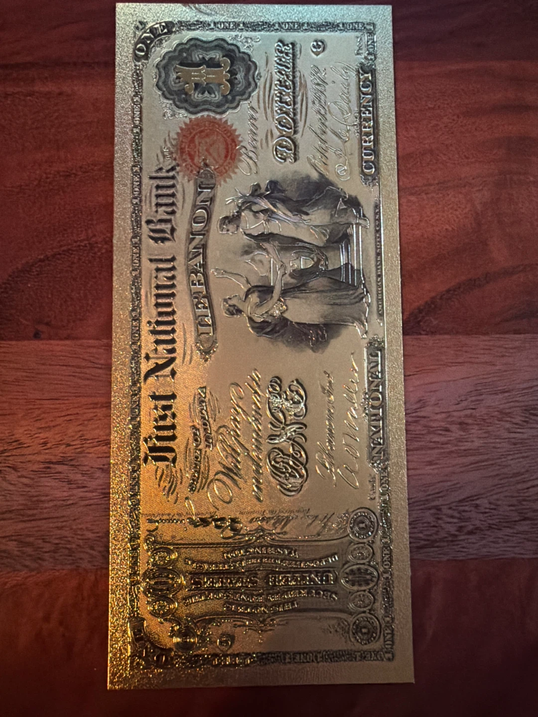 First National Bank Lebanon 1 Dollar Gold Foil Note