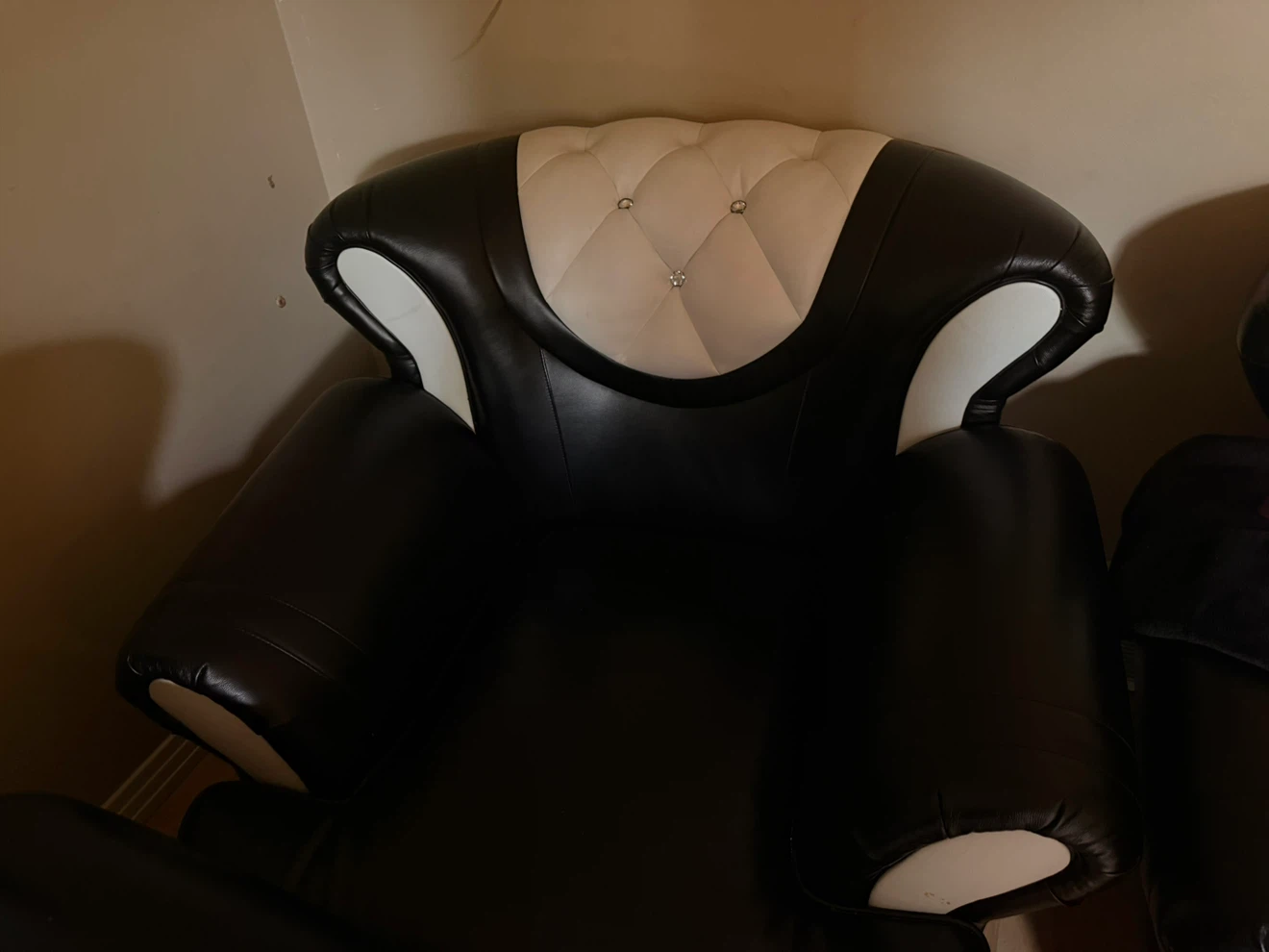 Black and White Tufted Sofa Set - photo 5