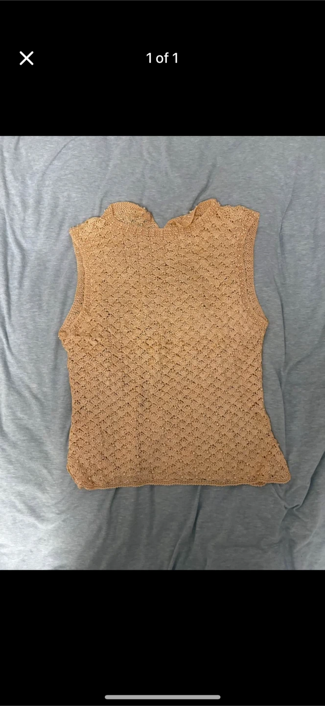 Gold Knitted Sleeveless Top