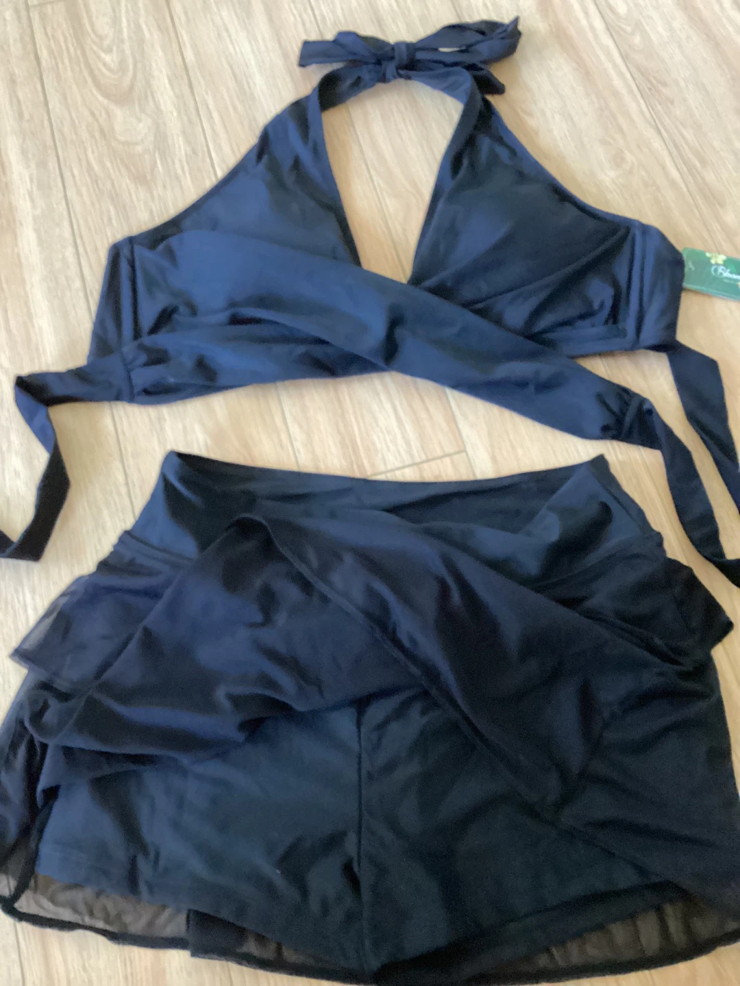 New ladies 2 piece halter neck & layered swim skort - photo 2