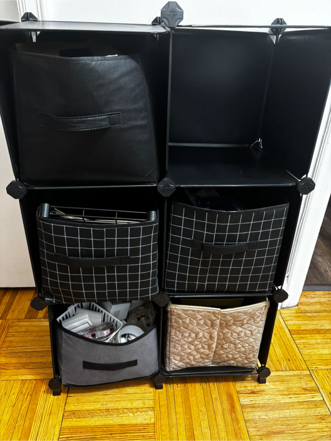 Black Cube Storage Organizer with Bins