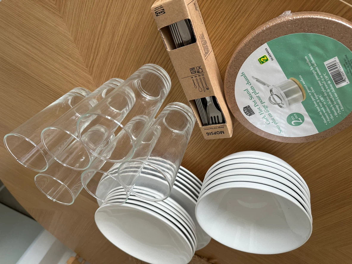 Complete IKEA Kitchen Bundle – Dinnerware, Cutlery & Glasses