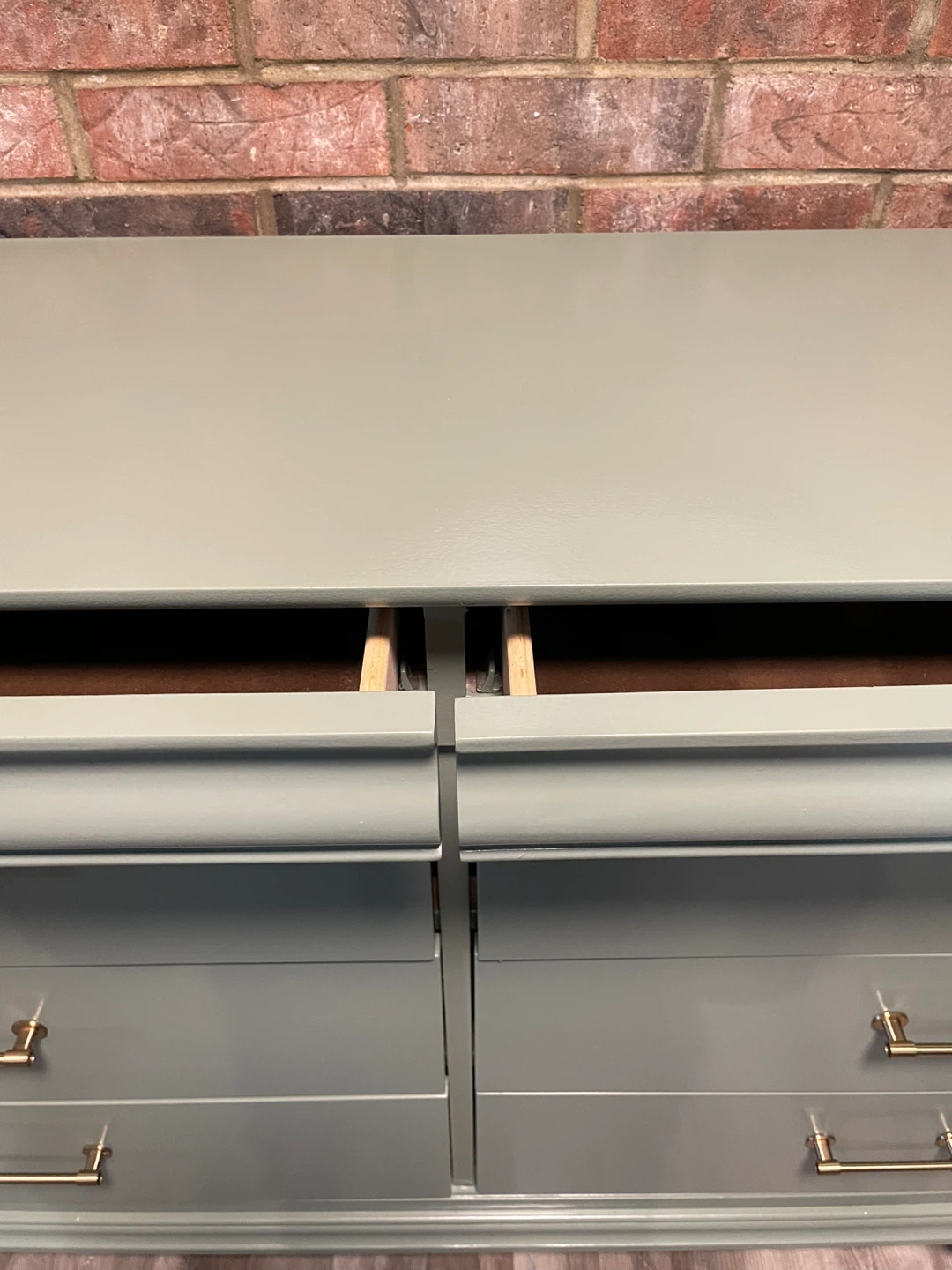 Sage Green 8-Drawer Dresser with Gold Handles - photo 2