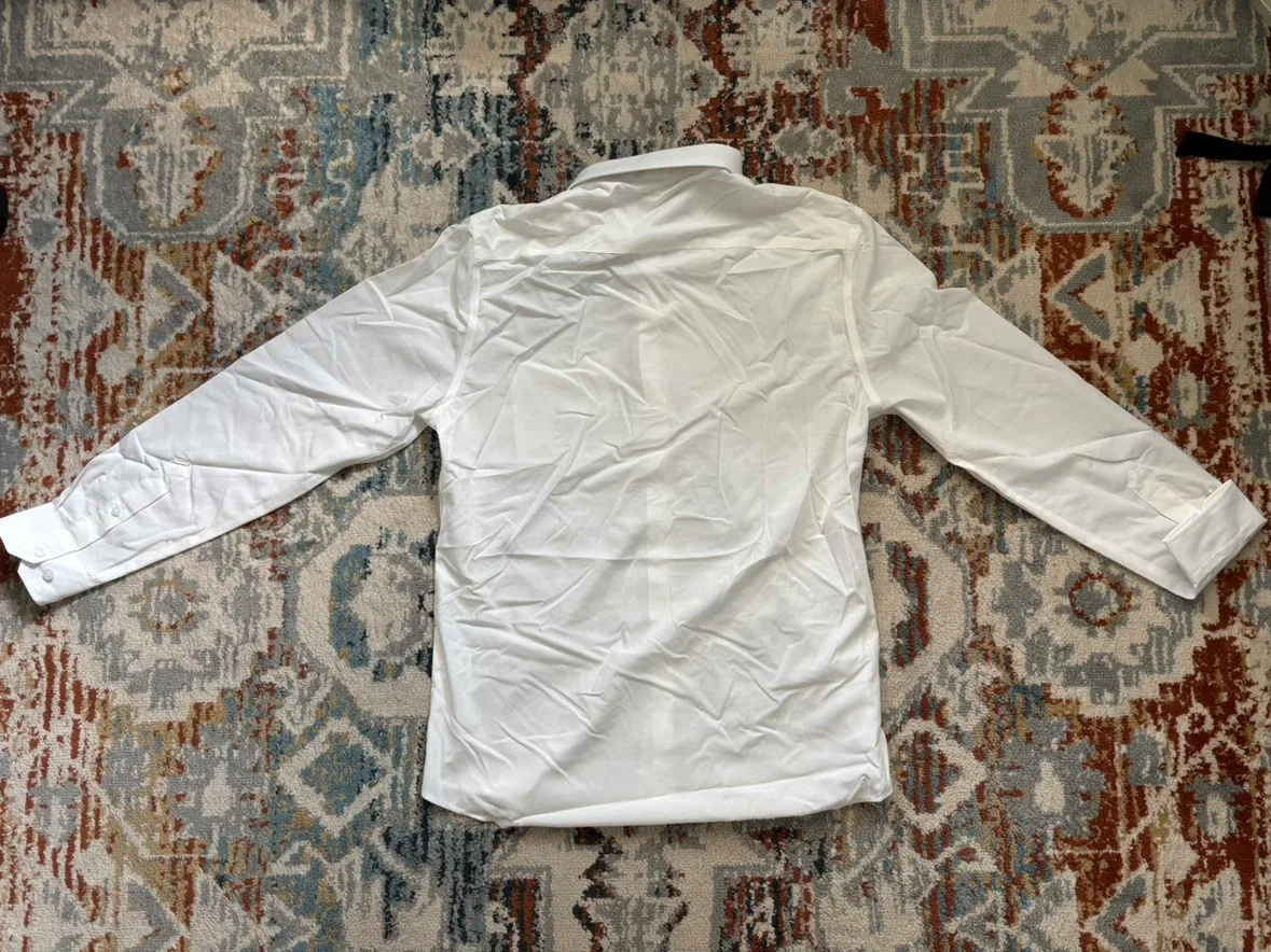 White Long Sleeve Button-Up Shirt - photo 2