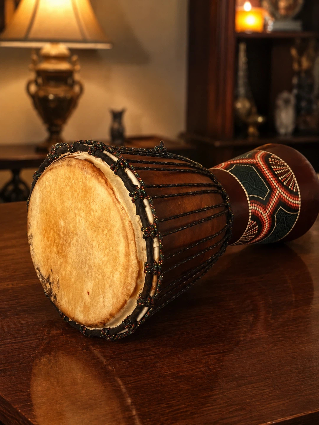 Djembe Drum with Decorative Base