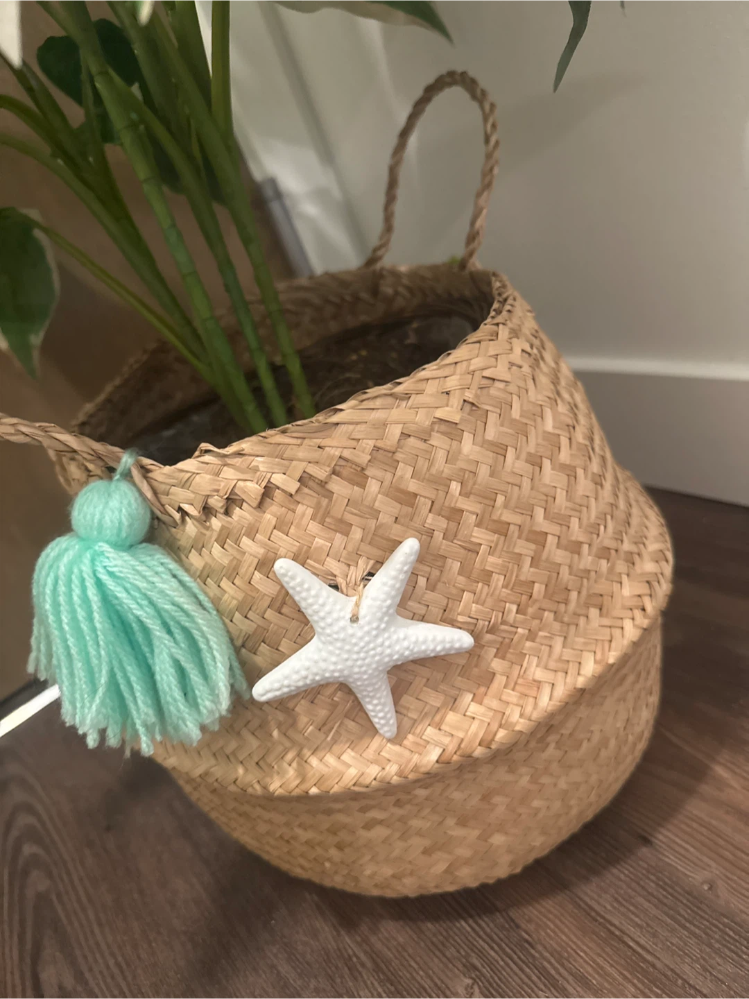Fake Medium size plant & 🪴 Seagrass Woven Storage Basket - photo 2