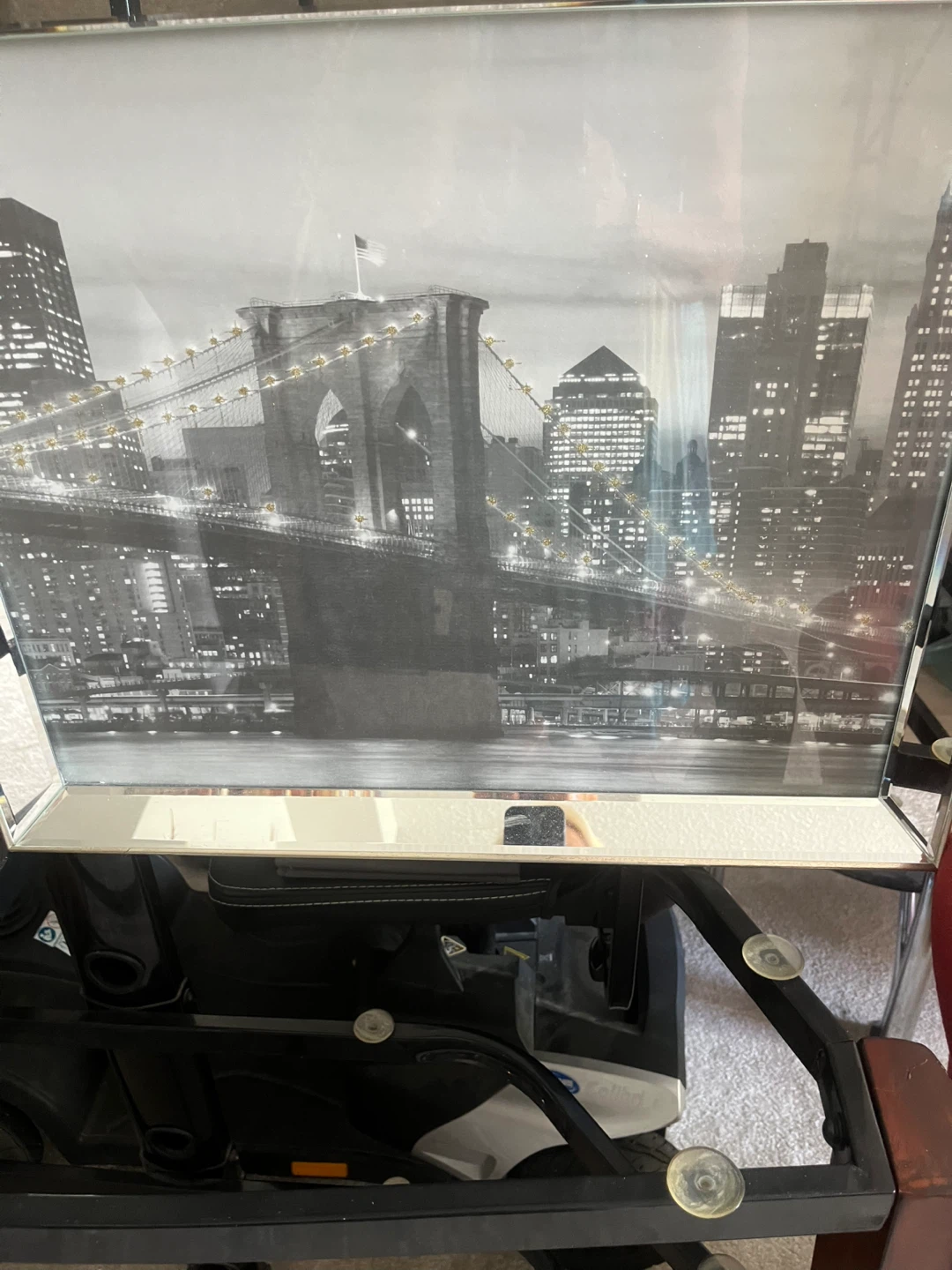 Framed Print of Brooklyn Bridge at Night