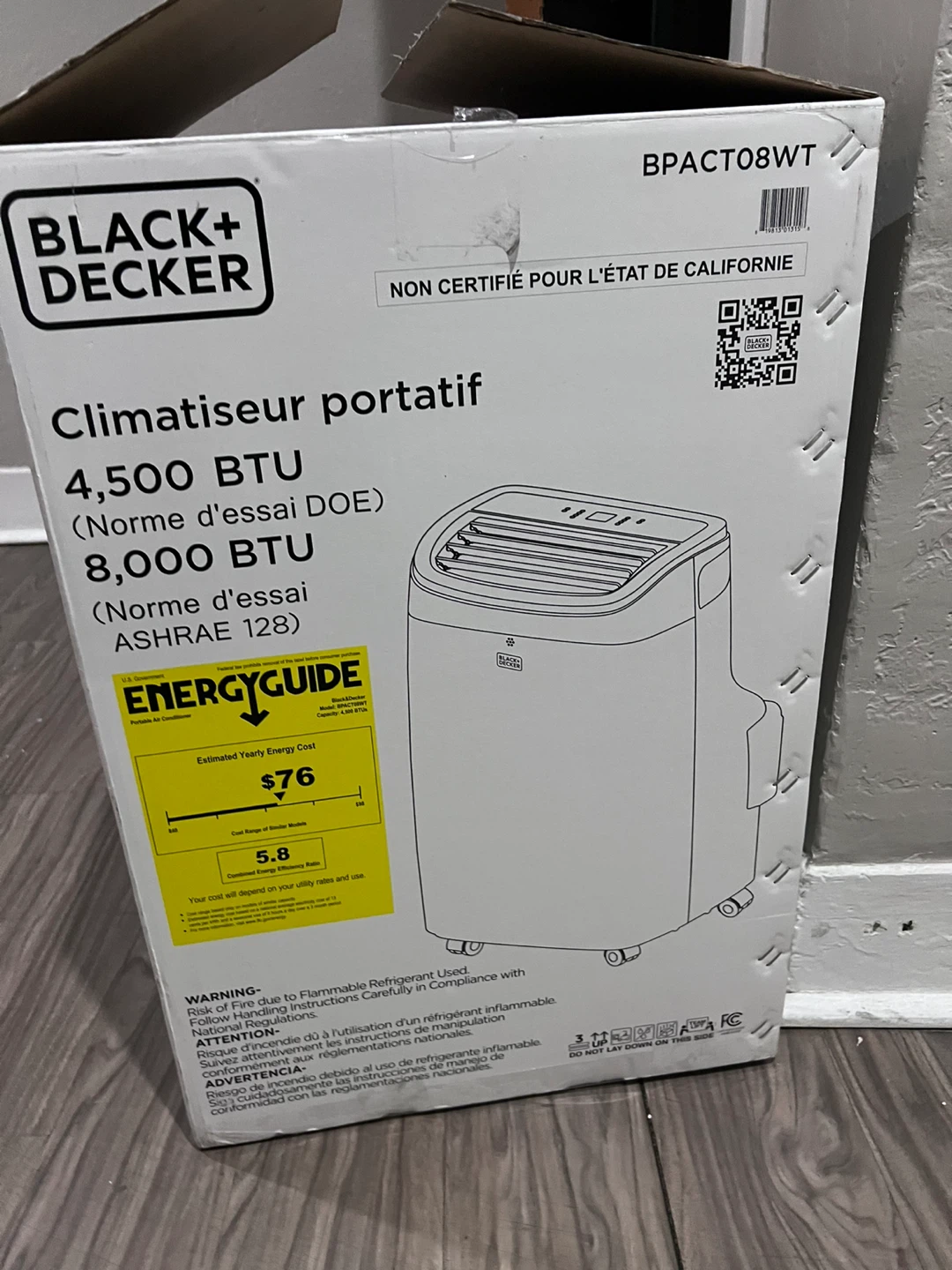 Black+Decker Portable Air Conditioner BPACT08WT