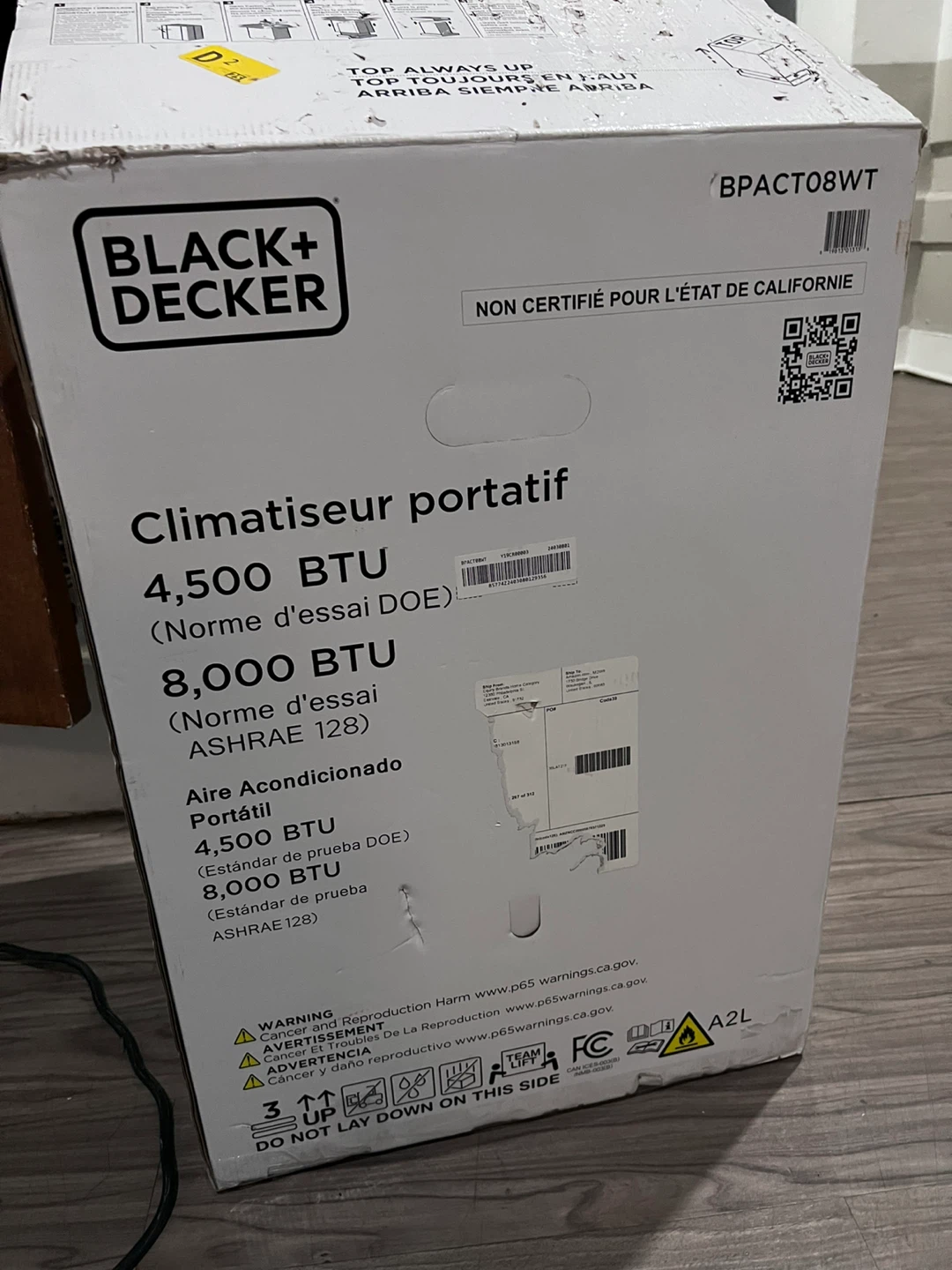 Black+Decker Portable Air Conditioner BPACT08WT - photo 2