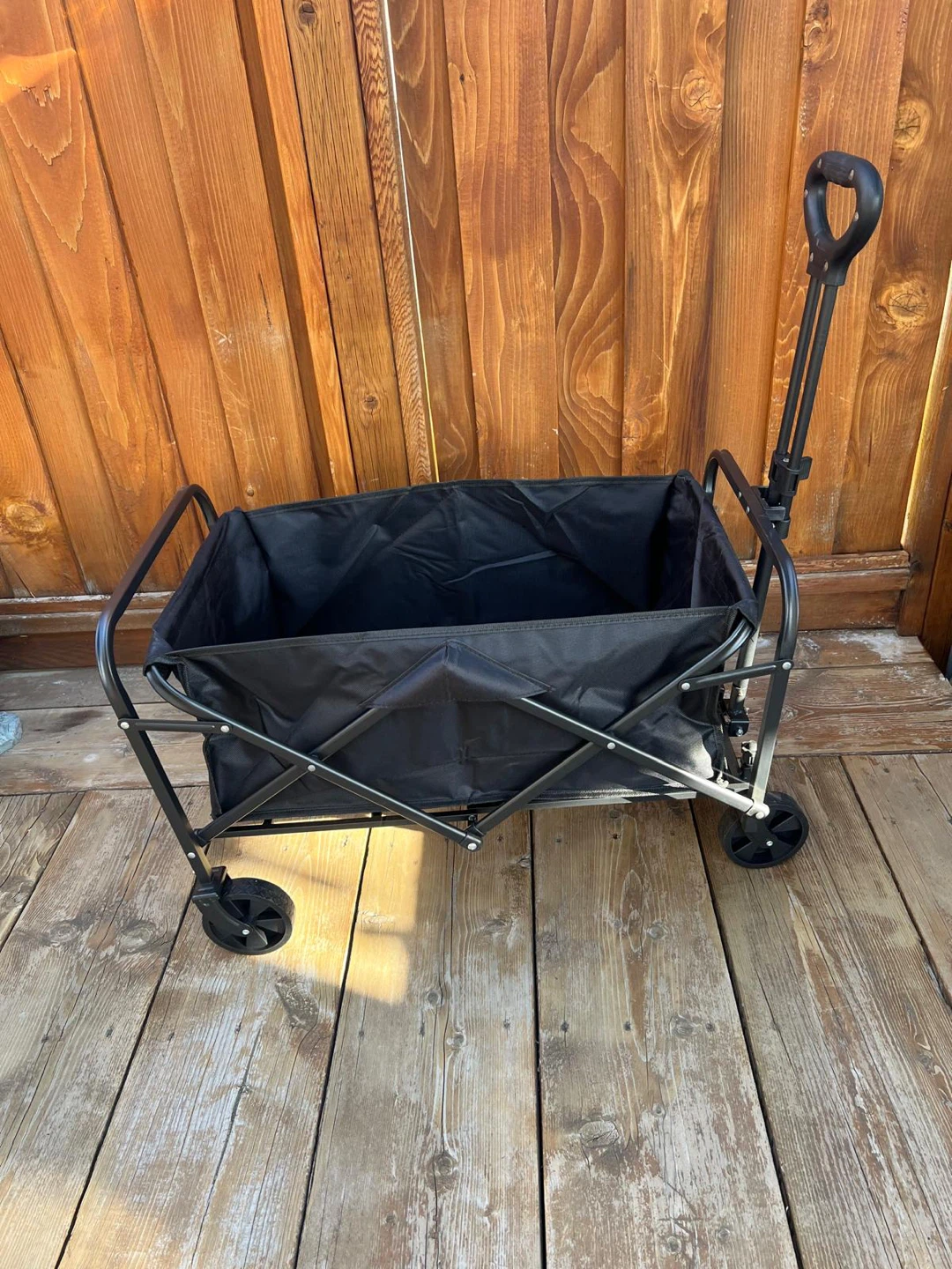 Black Folding Utility Wagon