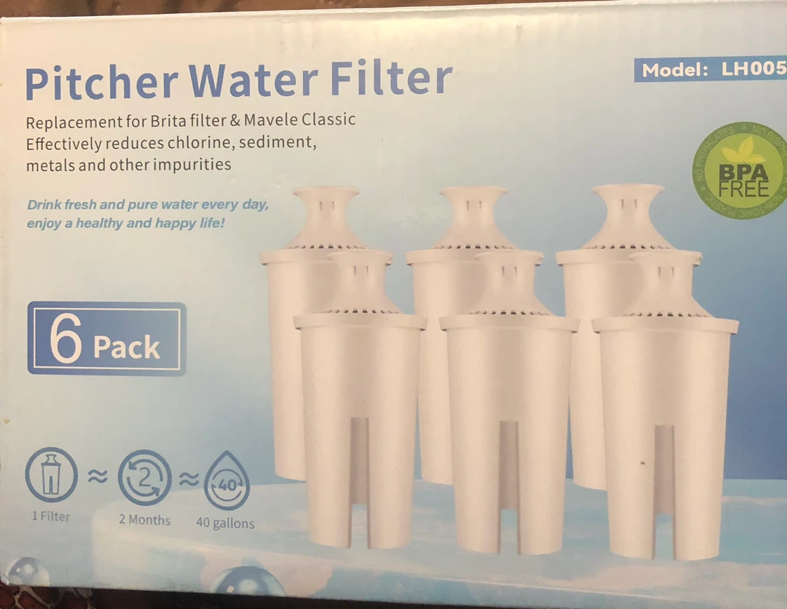 6 pack Pitcher Water Filter Replacement - 6 Pack