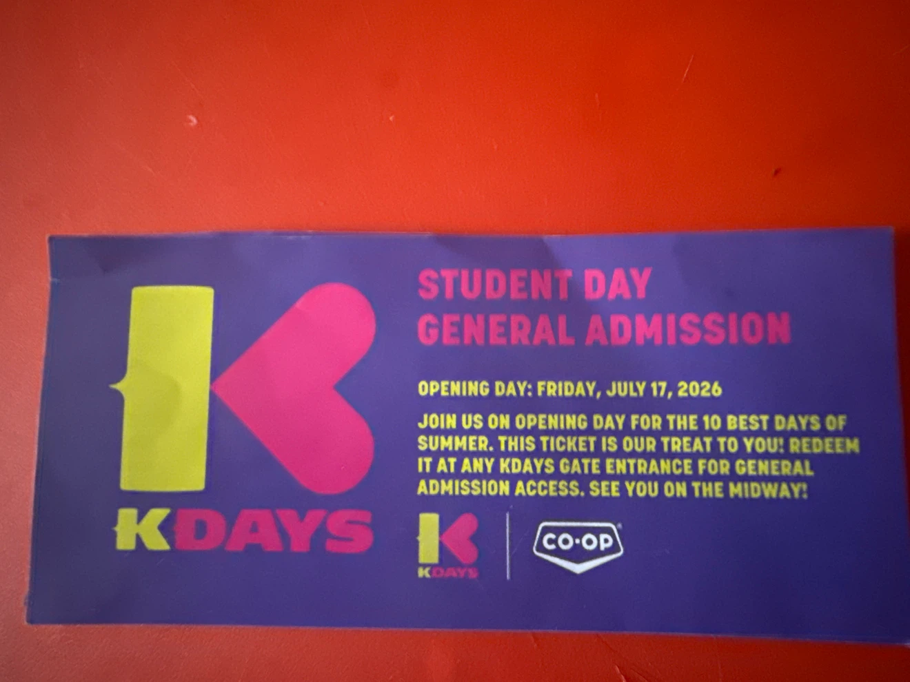 K-Days Student Day General Admission Ticket