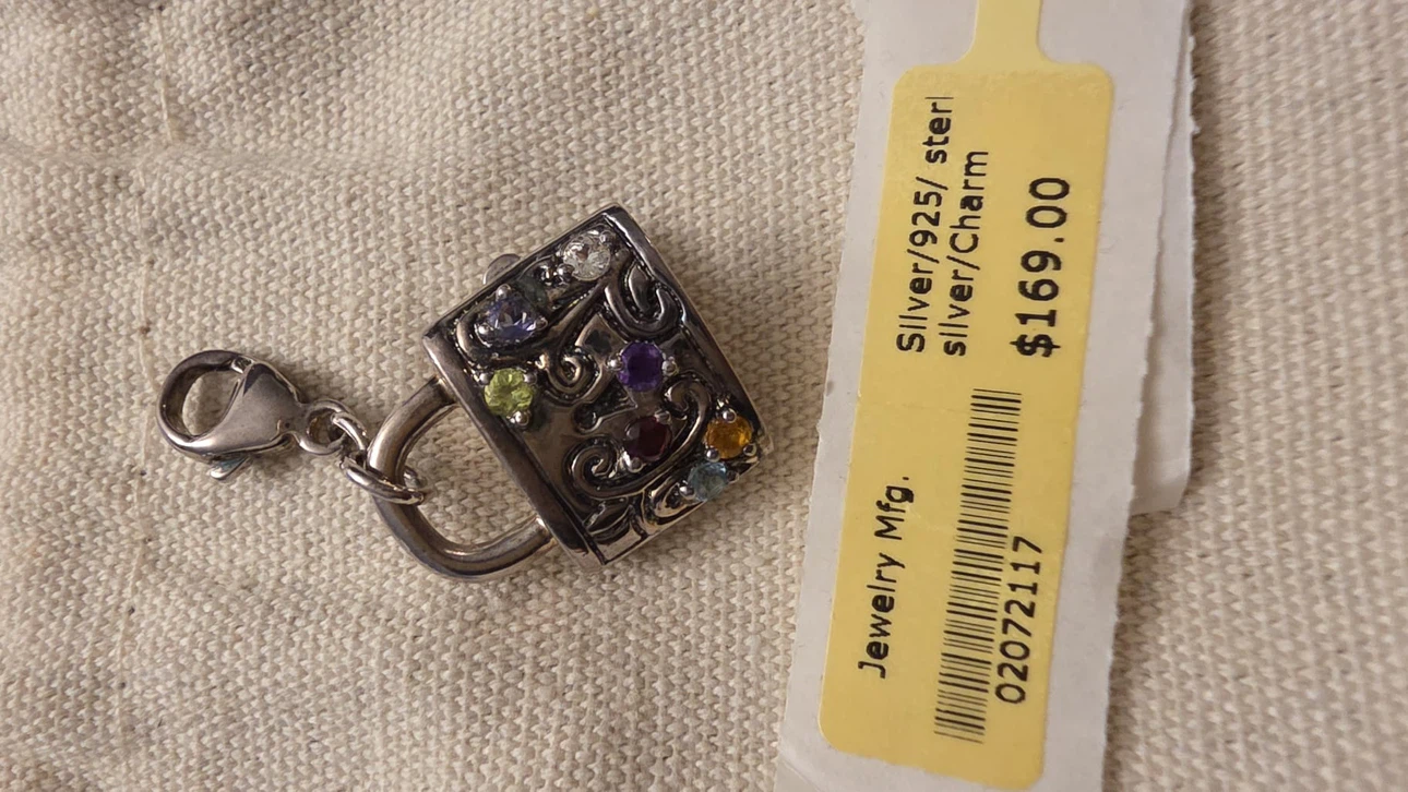 Sterling Silver Charm with Gemstones