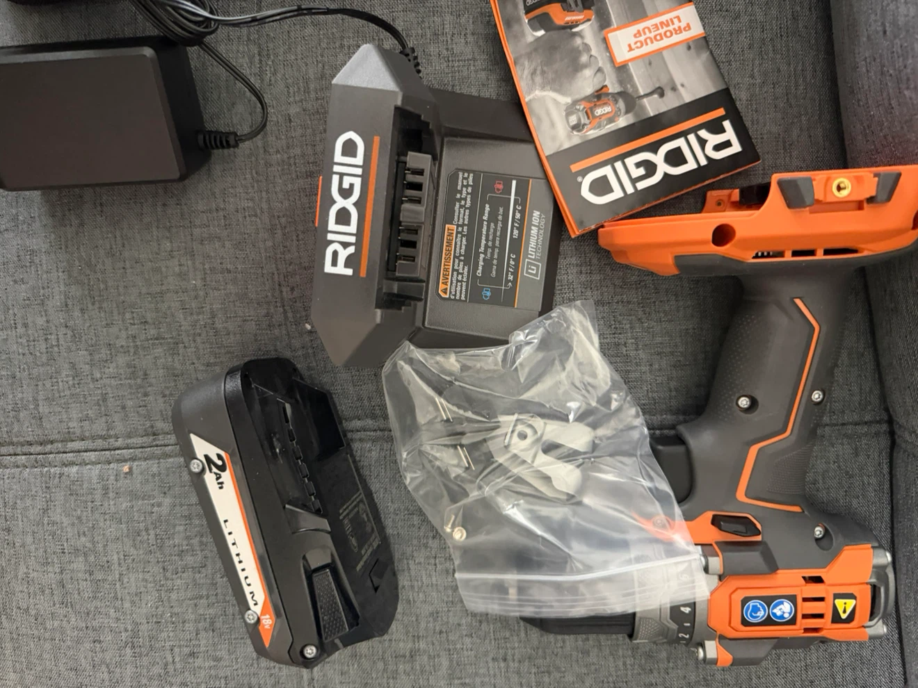 RIDGID 18V Cordless Drill with 2.0Ah Battery and Charger - photo 2
