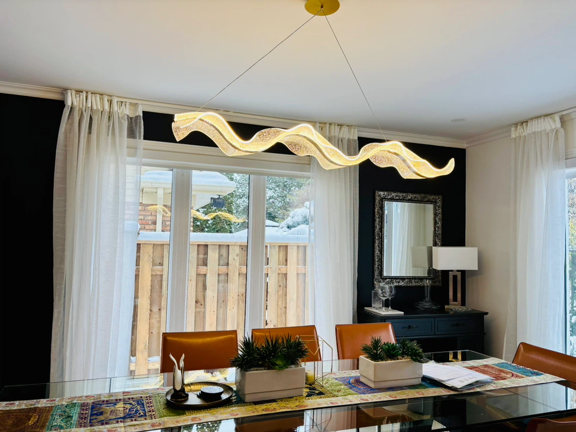 Modern Wavy LED Chandelier Pendant Light Fixture - photo 2