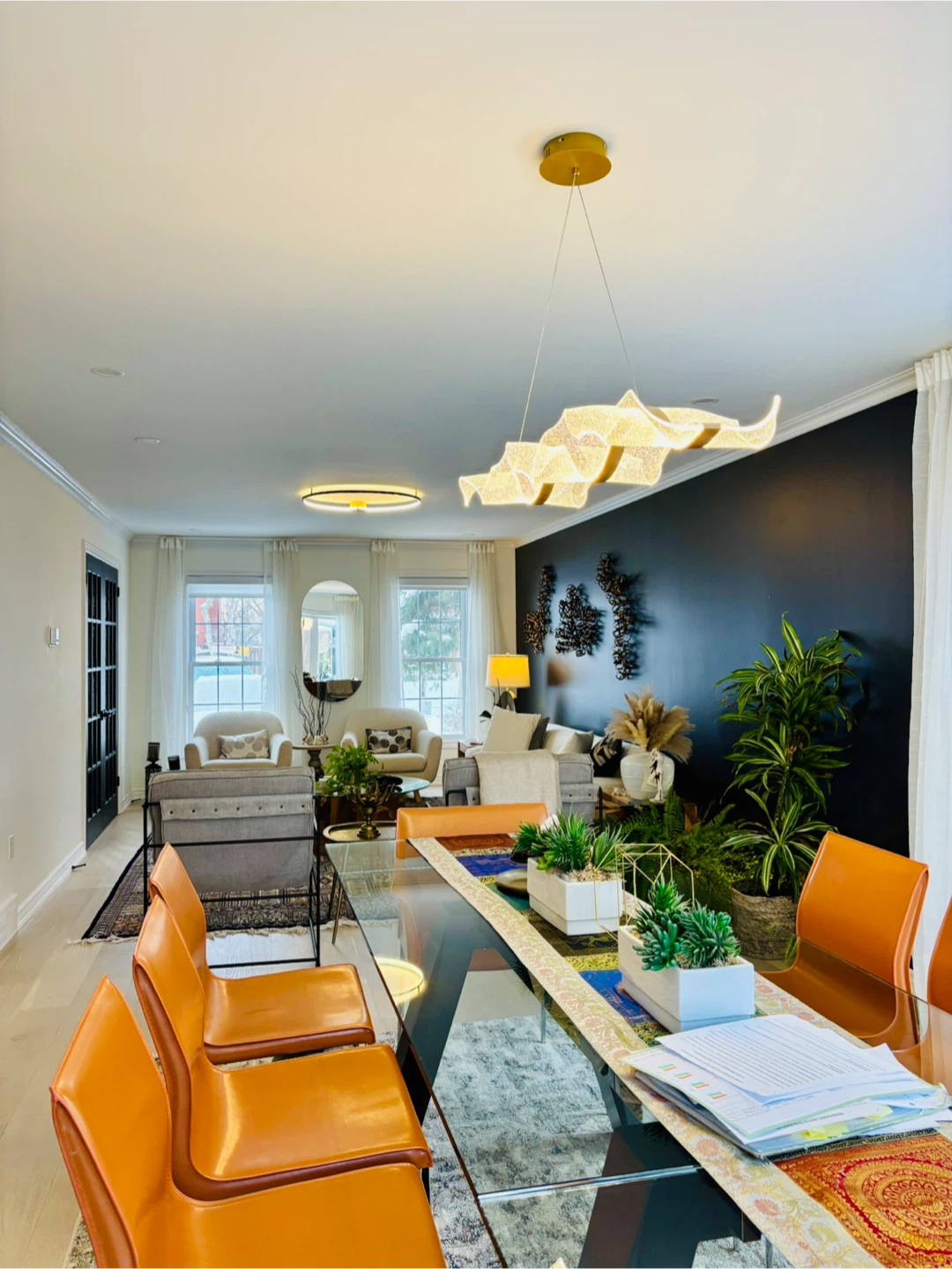 Modern Wavy LED Chandelier Pendant Light Fixture - photo 3
