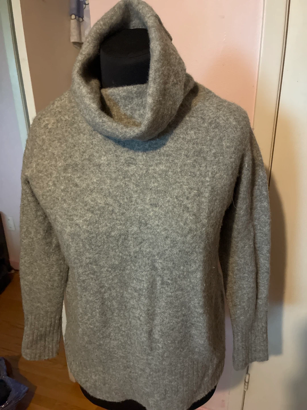 Grey Cowl Neck Sweater