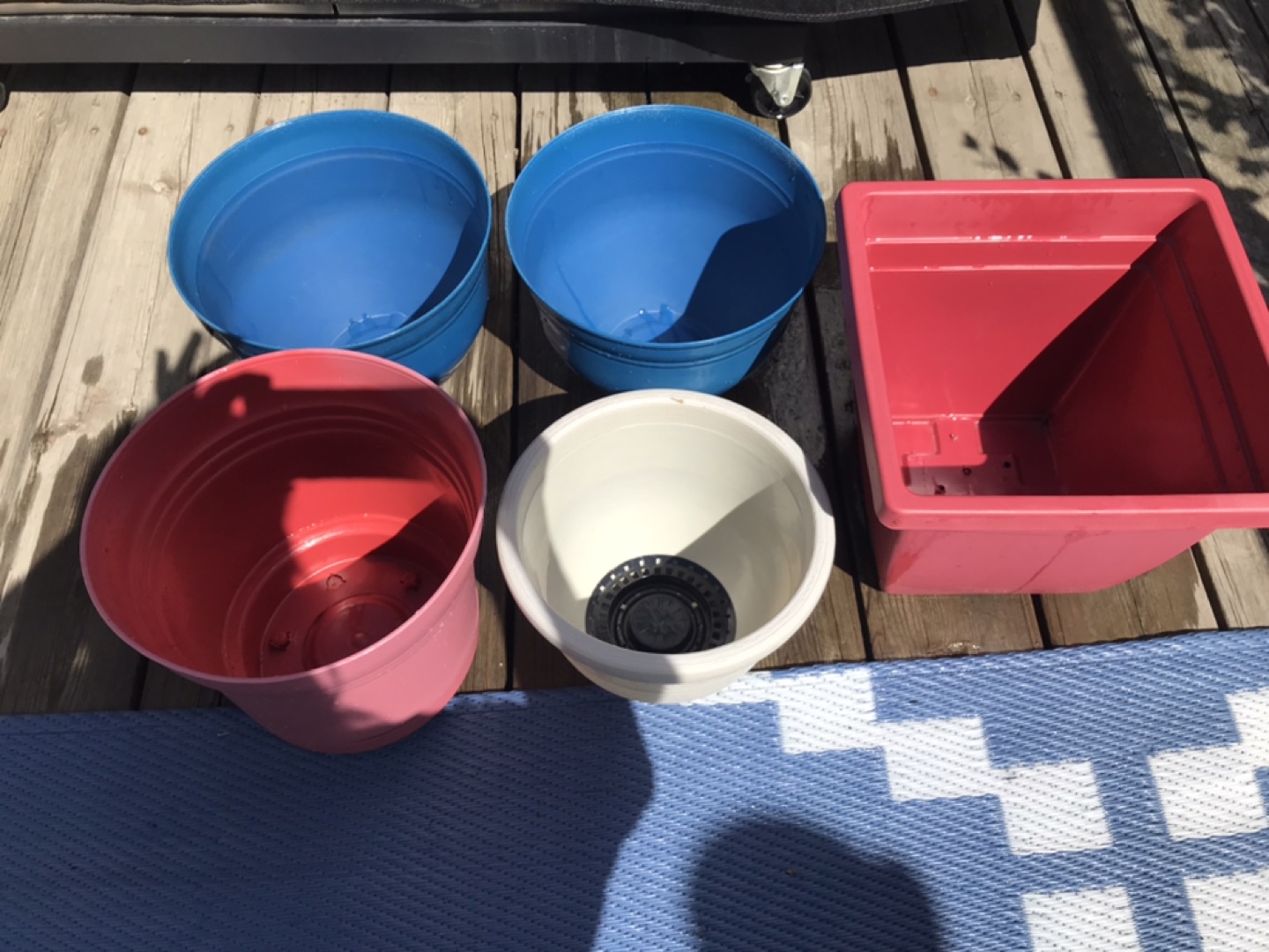 Set of 5 colourful planters